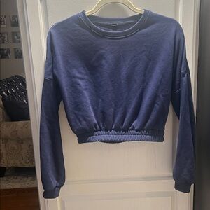 Navy Blue Cropped Sweatshirt